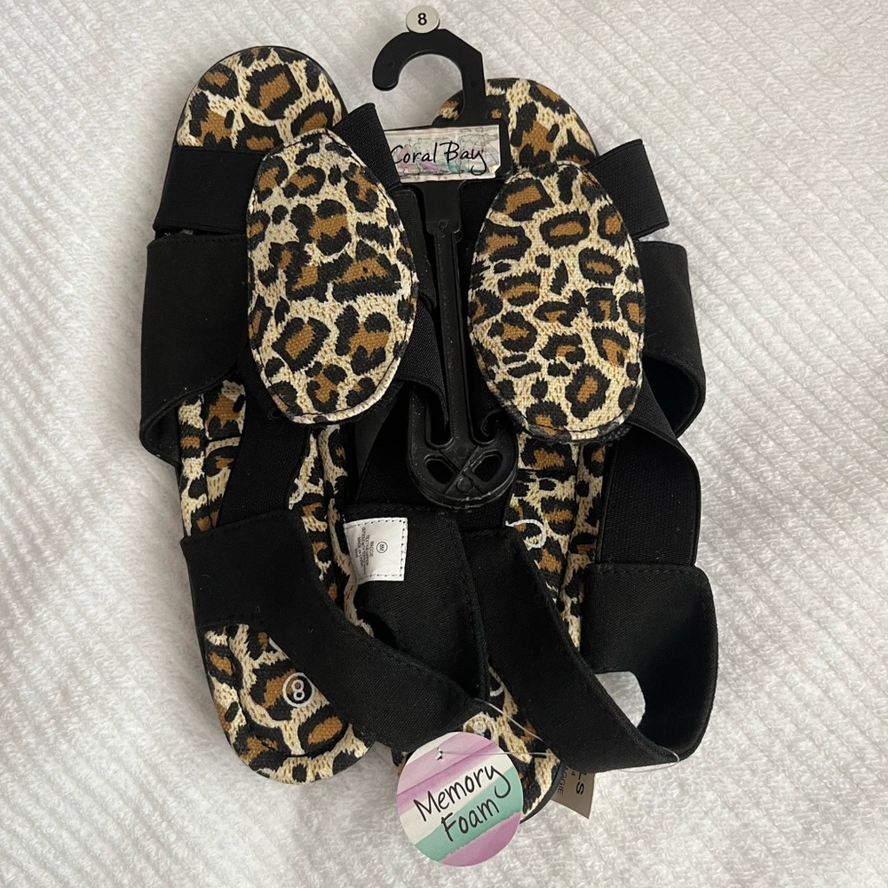 Coral Bay Black and Tan Leopard Sandals